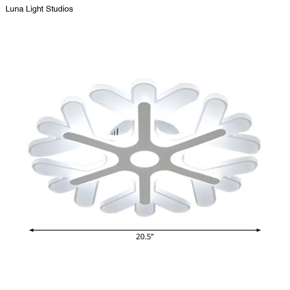 DecorBites™ DecorBites™ Contemporary Snowflake Flush Ceiling LED Light - Acrylic Bedroom Lamp in Warm/White, 8"/16.5"/20.5" Wide
