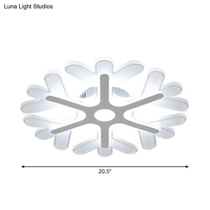 DecorBites™ DecorBites™ Contemporary Snowflake Flush Ceiling LED Light - Acrylic Bedroom Lamp in Warm/White, 8"/16.5"/20.5" Wide