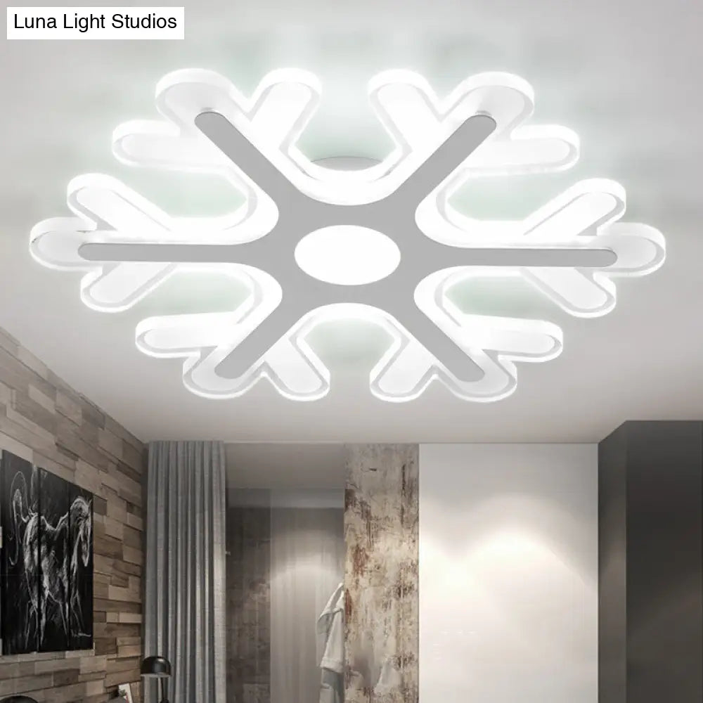 DecorBites™ DecorBites™ Contemporary Snowflake Flush Ceiling LED Light - Acrylic Bedroom Lamp in Warm/White, 8"/16.5"/20.5" Wide
