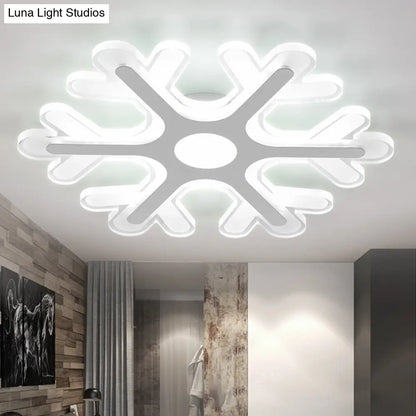 DecorBites™ DecorBites™ Contemporary Snowflake Flush Ceiling LED Light - Acrylic Bedroom Lamp in Warm/White, 8"/16.5"/20.5" Wide