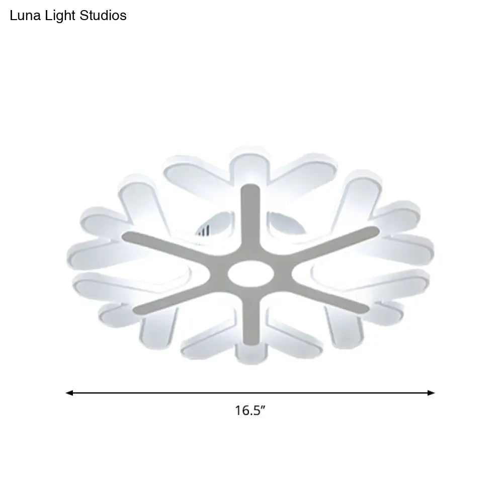 DecorBites™ DecorBites™ Contemporary Snowflake Flush Ceiling LED Light - Acrylic Bedroom Lamp in Warm/White, 8"/16.5"/20.5" Wide