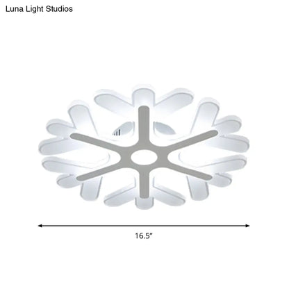DecorBites™ DecorBites™ Contemporary Snowflake Flush Ceiling LED Light - Acrylic Bedroom Lamp in Warm/White, 8"/16.5"/20.5" Wide