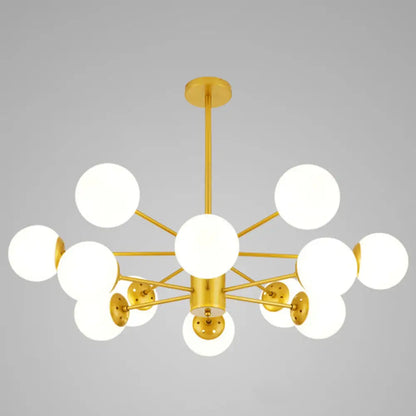 Contemporary Spherical Glass Chandelier Light for Living Room Ceiling