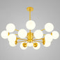 Contemporary Spherical Glass Chandelier Light for Living Room Ceiling