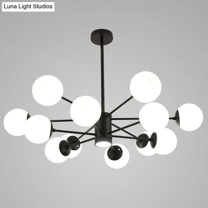 Contemporary Spherical Glass Chandelier Light for Living Room Ceiling