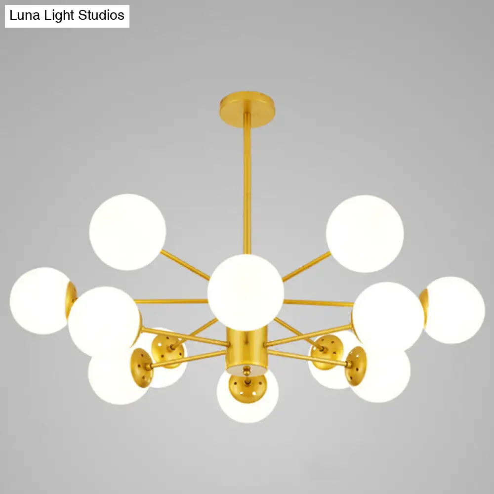 Contemporary Spherical Glass Chandelier Light for Living Room Ceiling