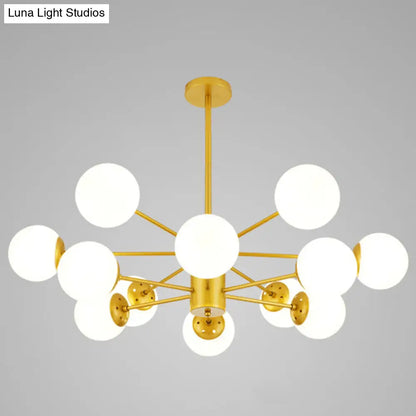 Contemporary Spherical Glass Chandelier Light for Living Room Ceiling