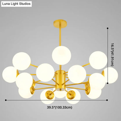 Contemporary Spherical Glass Chandelier Light for Living Room Ceiling