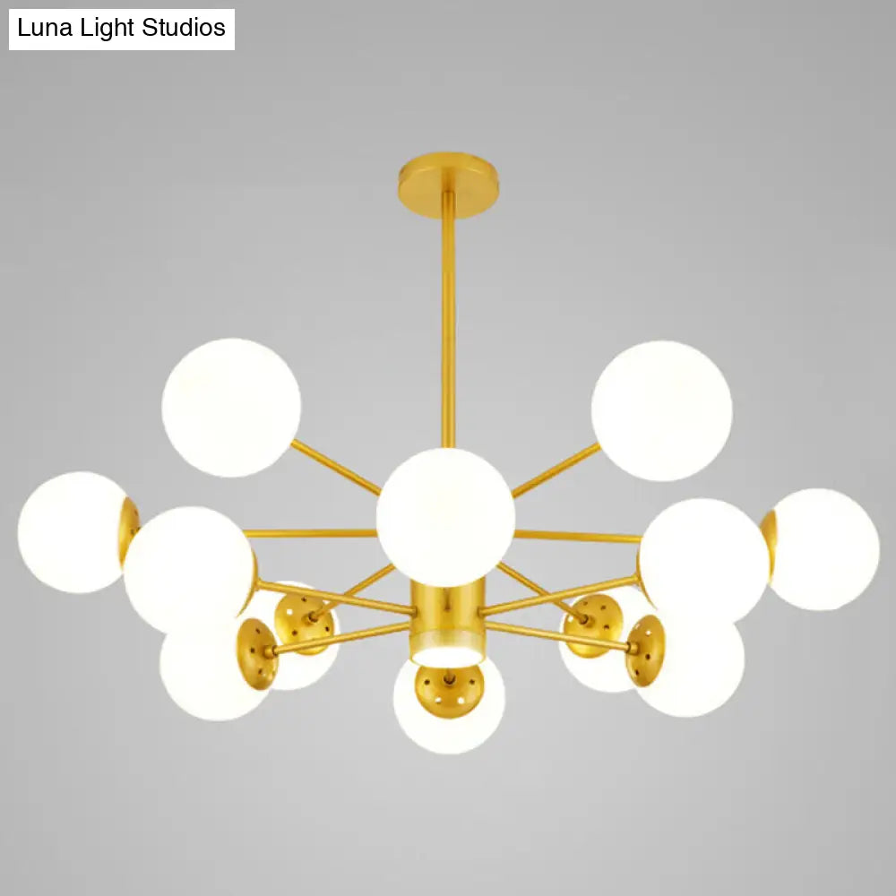 Contemporary Spherical Glass Chandelier Light for Living Room Ceiling