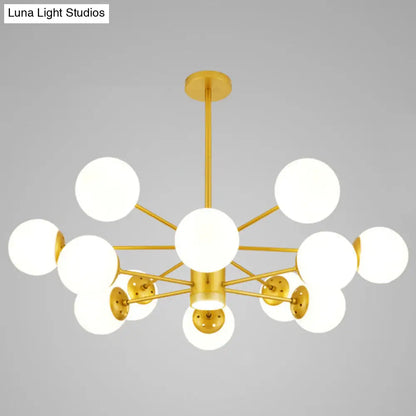 Contemporary Spherical Glass Chandelier Light for Living Room Ceiling