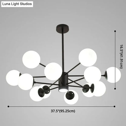 Contemporary Spherical Glass Chandelier Light for Living Room Ceiling