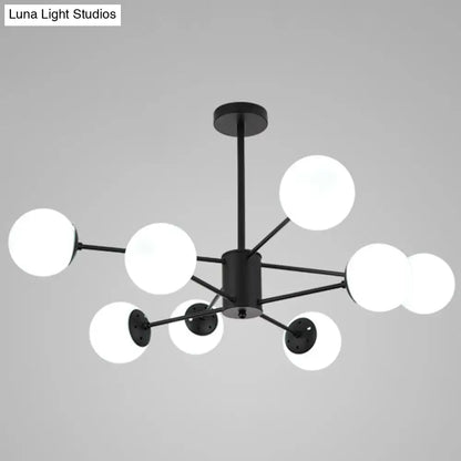 Contemporary Spherical Glass Chandelier Light for Living Room Ceiling