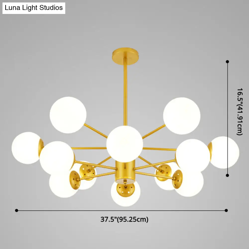 Contemporary Spherical Glass Chandelier Light for Living Room Ceiling