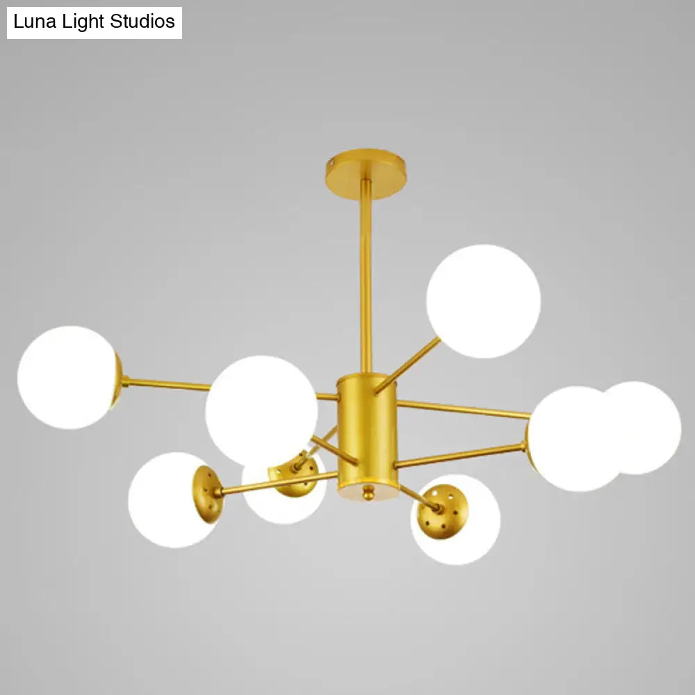 Contemporary Spherical Glass Chandelier Light for Living Room Ceiling