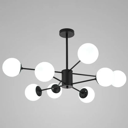 Contemporary Spherical Glass Chandelier Light for Living Room Ceiling