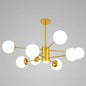 Contemporary Spherical Glass Chandelier Light for Living Room Ceiling