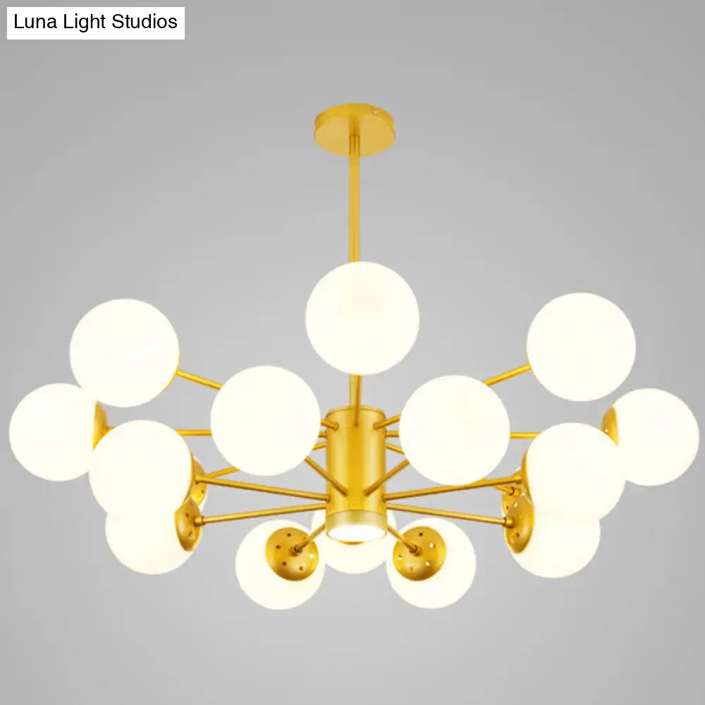 Contemporary Spherical Glass Chandelier Light for Living Room Ceiling