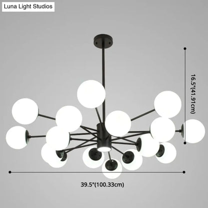 Contemporary Spherical Glass Chandelier Light for Living Room Ceiling