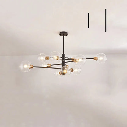 Contemporary Sputnik Chandelier - Glass Living Room Ceiling Light Fixture+