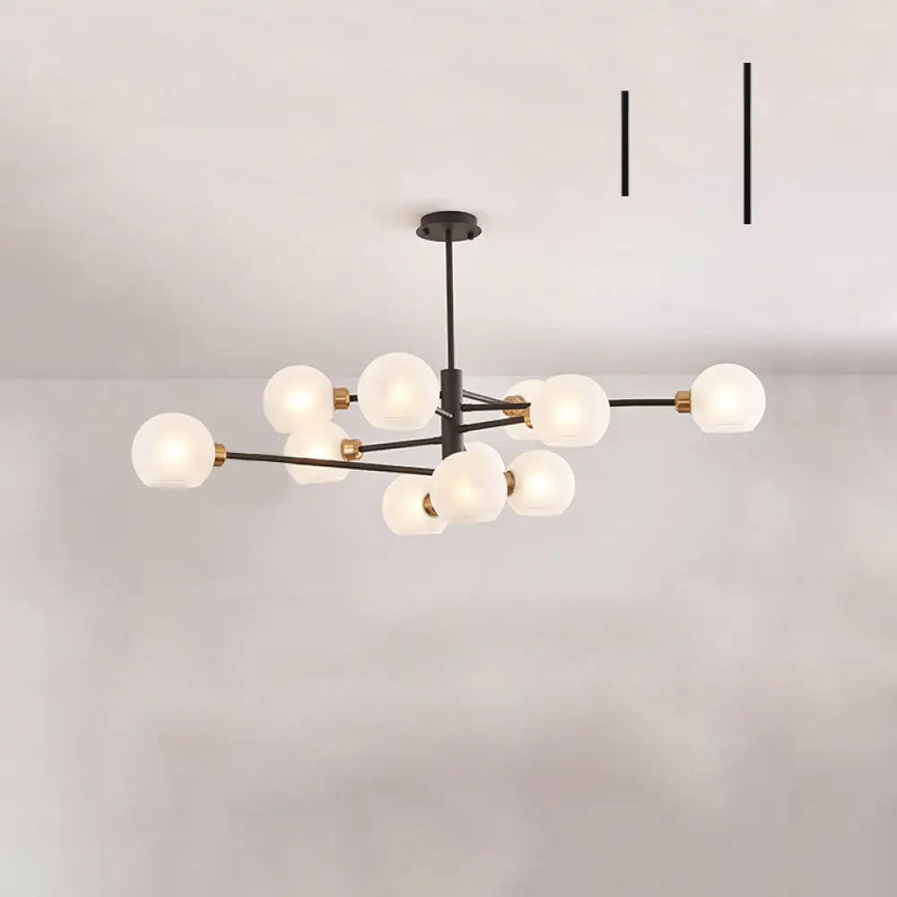 Contemporary Sputnik Chandelier - Glass Living Room Ceiling Light Fixture+