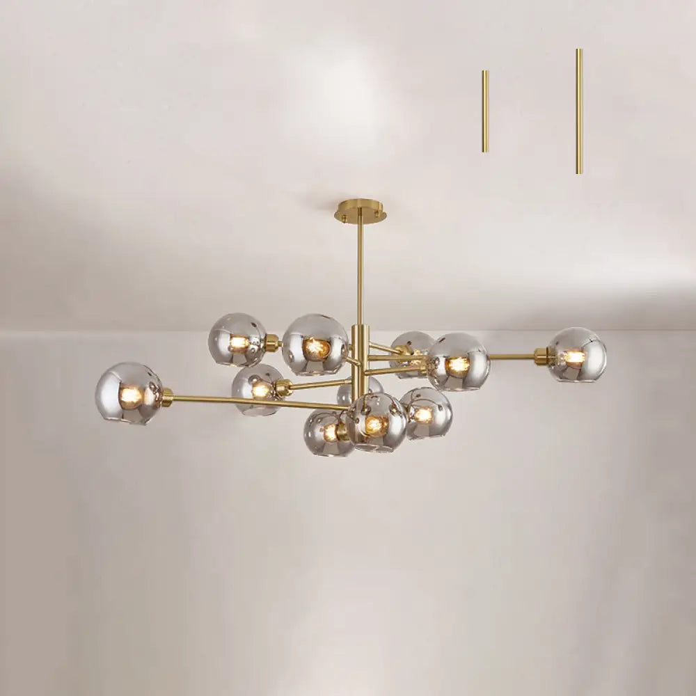 Contemporary Sputnik Chandelier - Glass Living Room Ceiling Light Fixture+