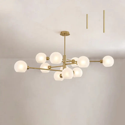 Contemporary Sputnik Chandelier - Glass Living Room Ceiling Light Fixture+