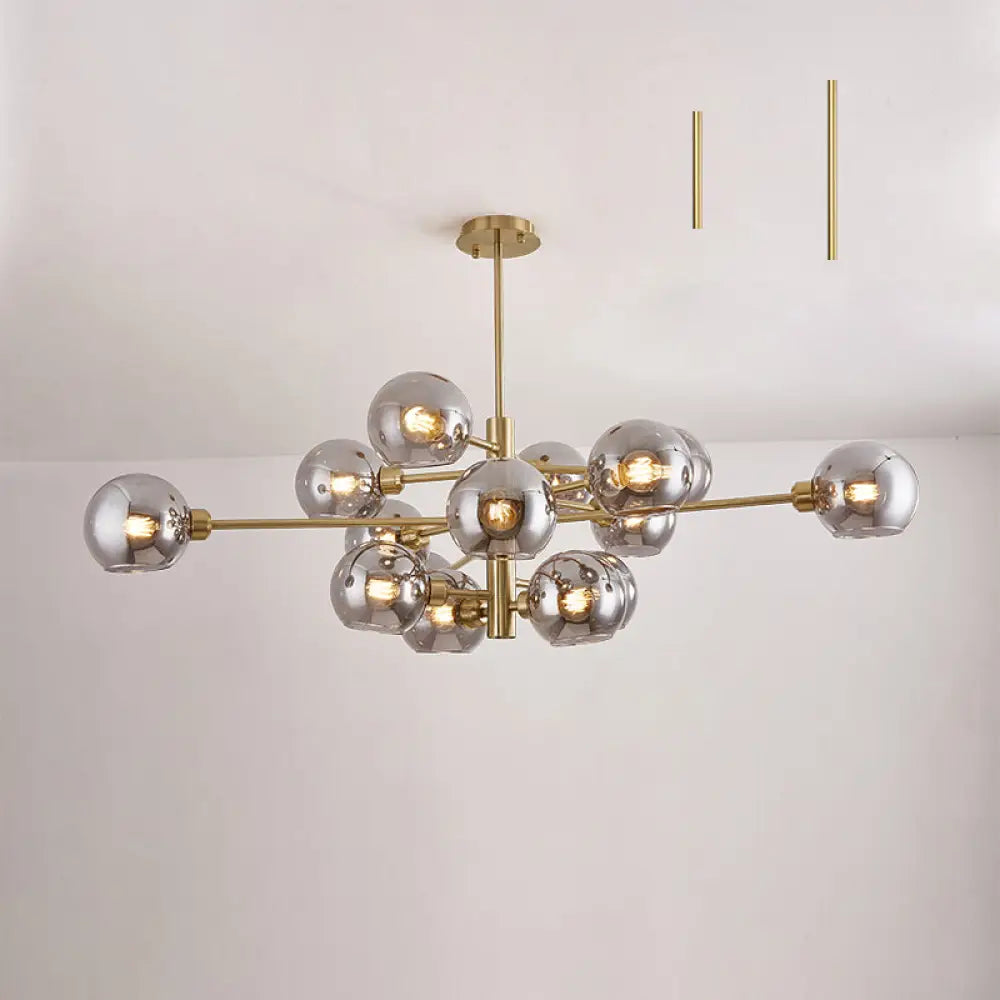 Contemporary Sputnik Chandelier - Glass Living Room Ceiling Light Fixture+