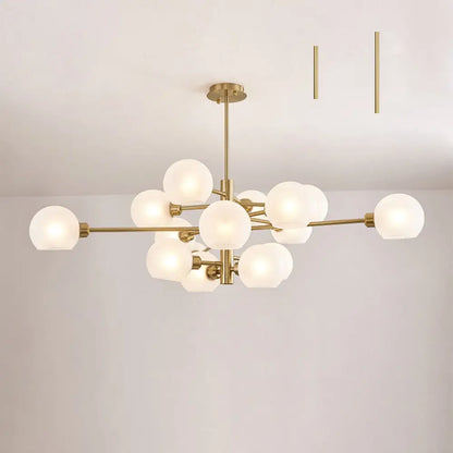 Contemporary Sputnik Chandelier - Glass Living Room Ceiling Light Fixture+