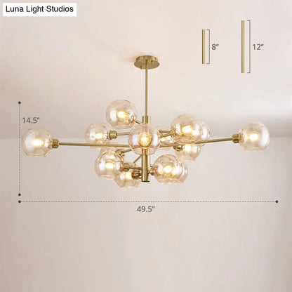 Contemporary Sputnik Chandelier - Glass Living Room Ceiling Light Fixture+