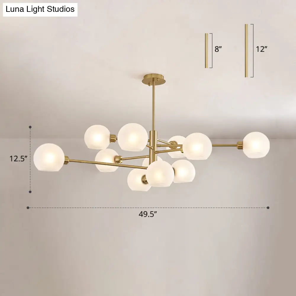 Contemporary Sputnik Chandelier - Glass Living Room Ceiling Light Fixture+