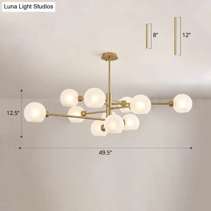 Contemporary Sputnik Chandelier - Glass Living Room Ceiling Light Fixture+