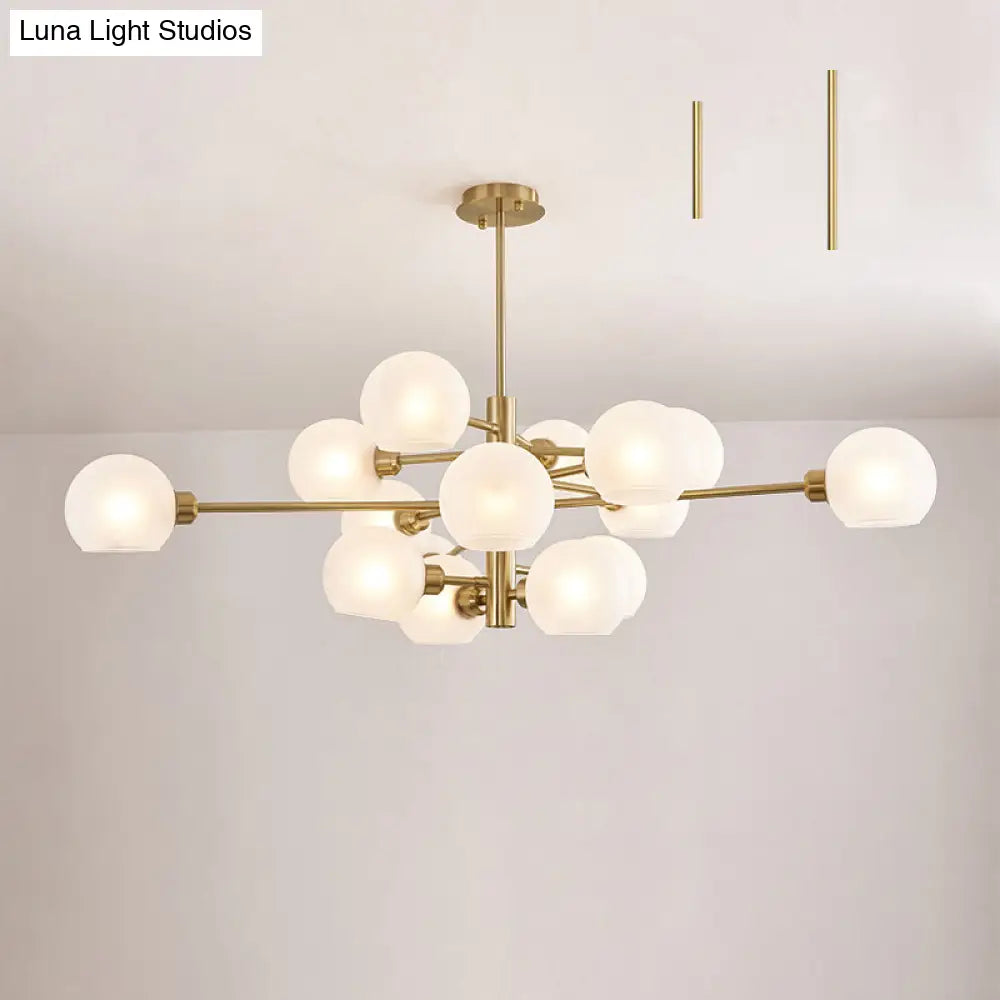 Contemporary Sputnik Chandelier - Glass Living Room Ceiling Light Fixture+