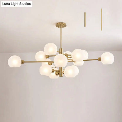 Contemporary Sputnik Chandelier - Glass Living Room Ceiling Light Fixture+