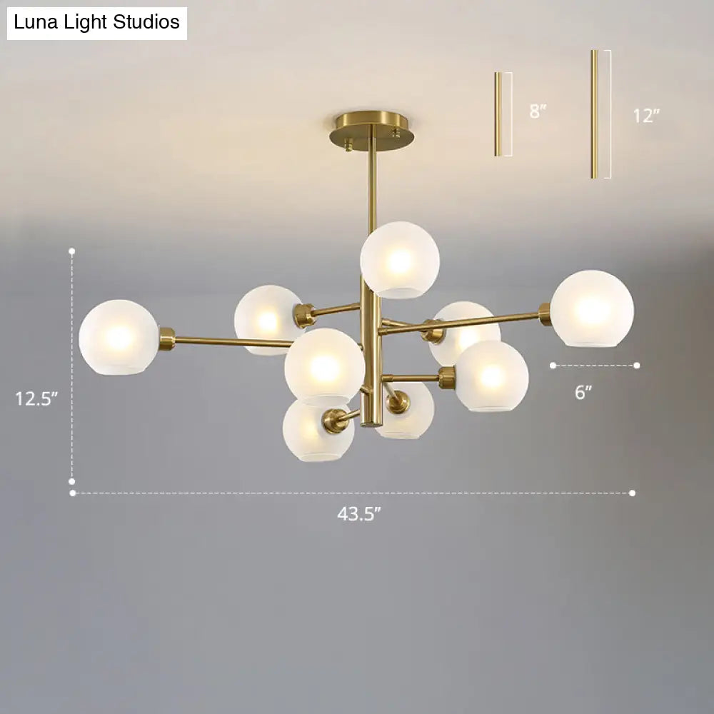 Contemporary Sputnik Chandelier - Glass Living Room Ceiling Light Fixture+