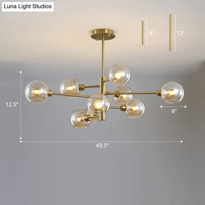 Contemporary Sputnik Chandelier - Glass Living Room Ceiling Light Fixture+