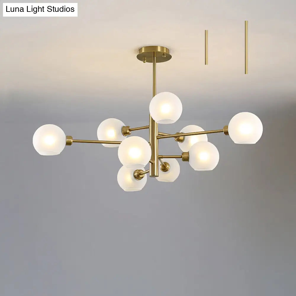 Contemporary Sputnik Chandelier - Glass Living Room Ceiling Light Fixture+