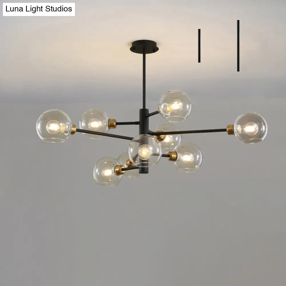 Contemporary Sputnik Chandelier - Glass Living Room Ceiling Light Fixture+