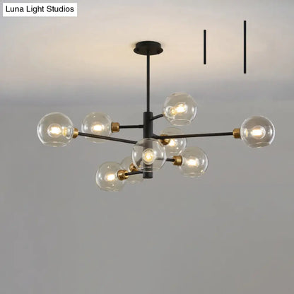 Contemporary Sputnik Chandelier - Glass Living Room Ceiling Light Fixture+