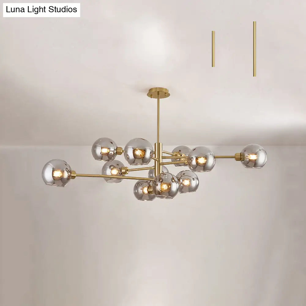 Contemporary Sputnik Chandelier - Glass Living Room Ceiling Light Fixture+