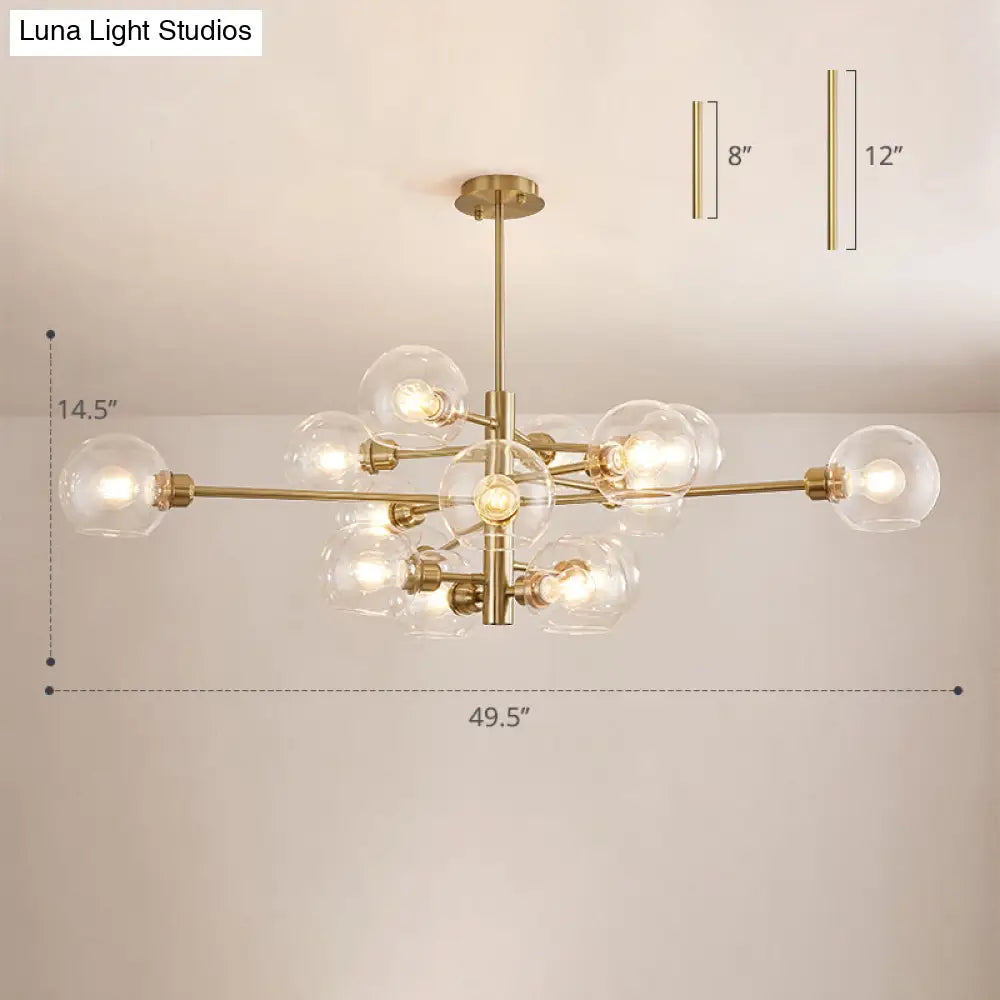 Contemporary Sputnik Chandelier - Glass Living Room Ceiling Light Fixture+