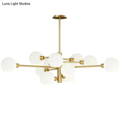 Contemporary Sputnik Chandelier - Glass Living Room Ceiling Light Fixture+