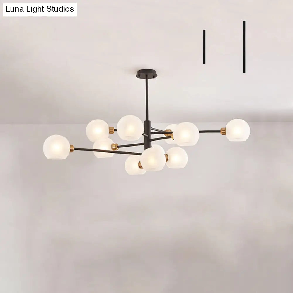 Contemporary Sputnik Chandelier - Glass Living Room Ceiling Light Fixture+