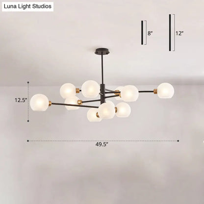 Contemporary Sputnik Chandelier - Glass Living Room Ceiling Light Fixture+