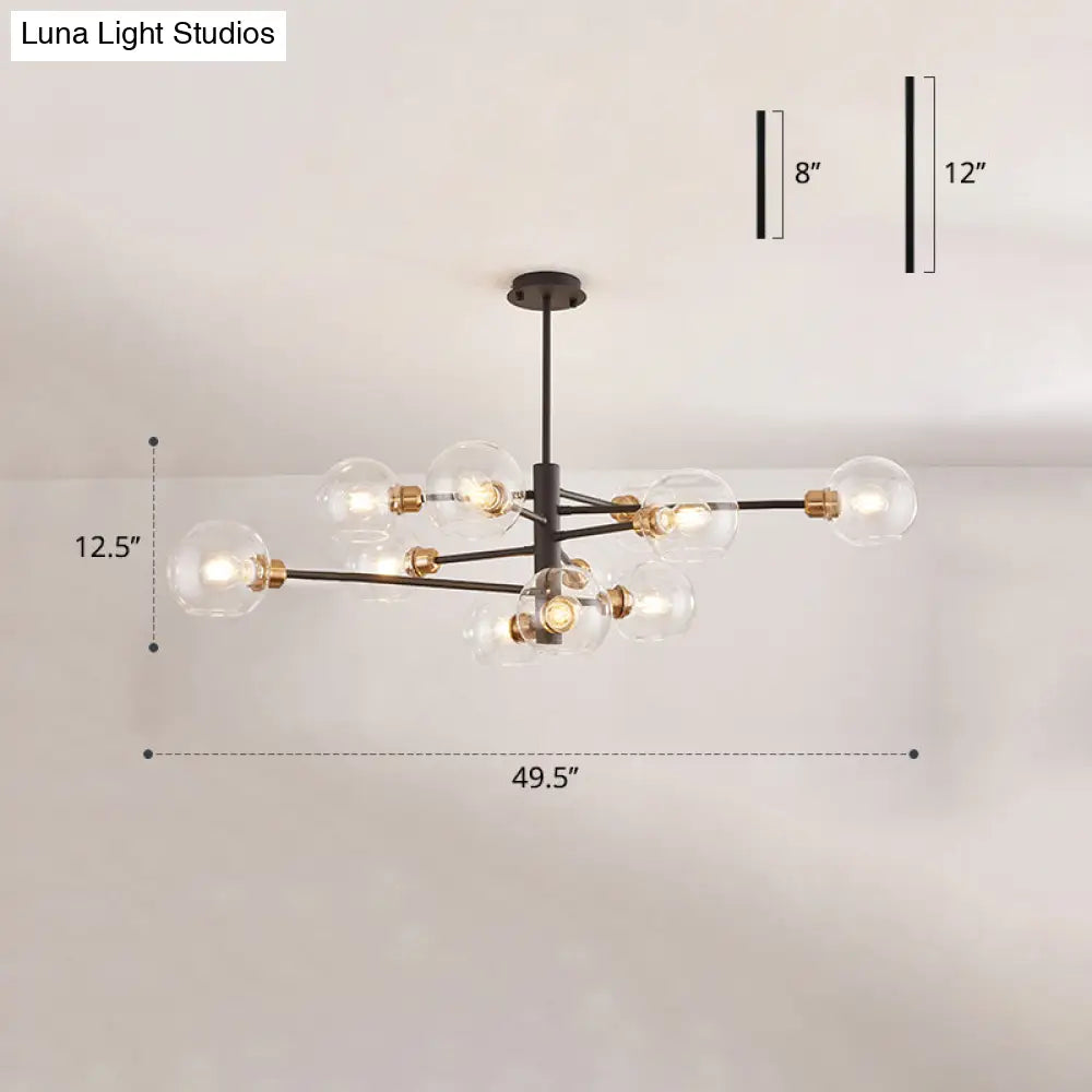 Contemporary Sputnik Chandelier - Glass Living Room Ceiling Light Fixture+