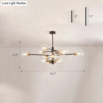 Contemporary Sputnik Chandelier - Glass Living Room Ceiling Light Fixture+