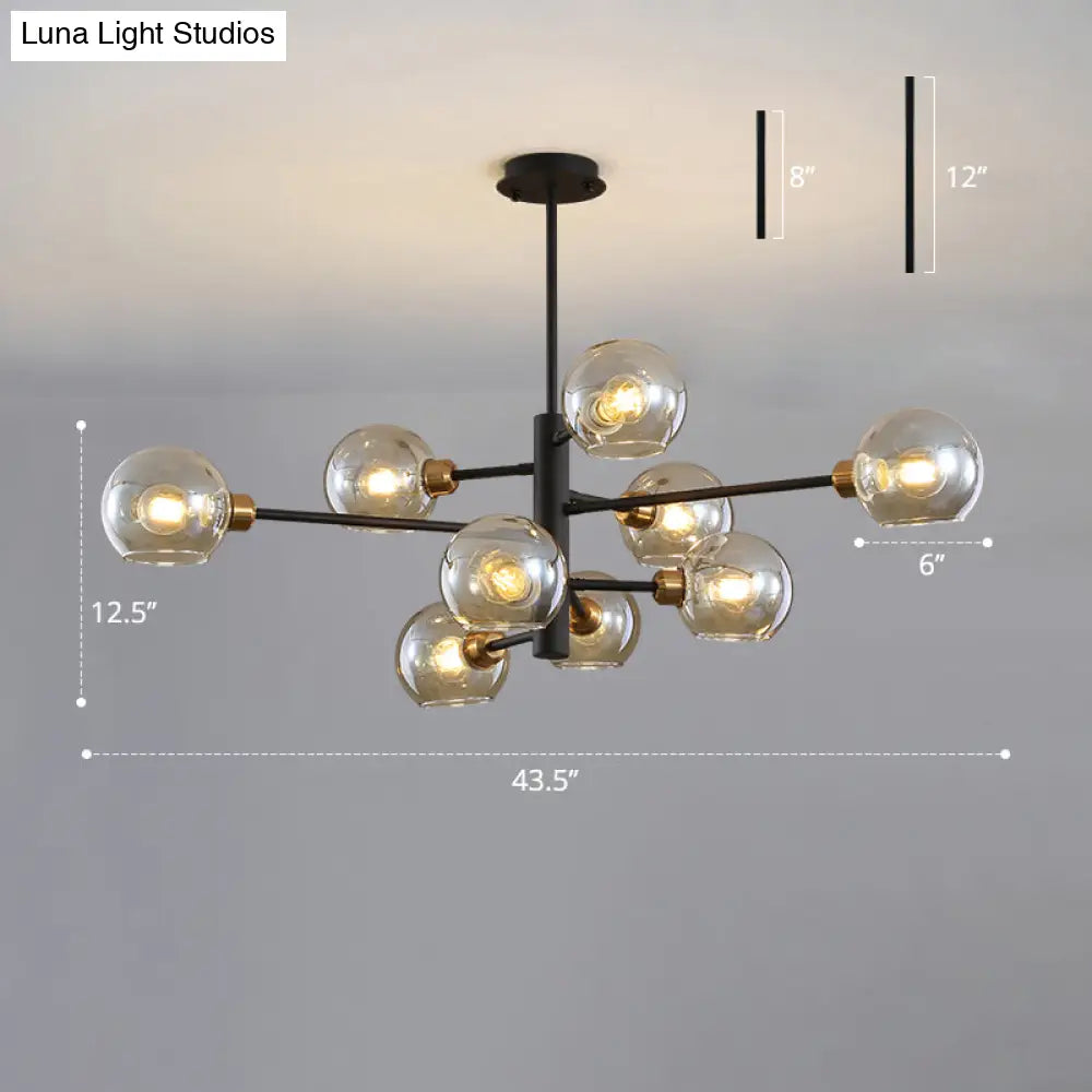 Contemporary Sputnik Chandelier - Glass Living Room Ceiling Light Fixture+