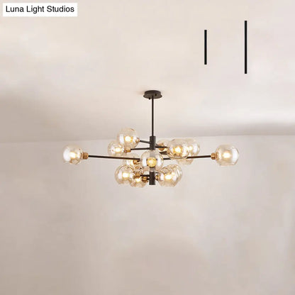 Contemporary Sputnik Chandelier - Glass Living Room Ceiling Light Fixture+