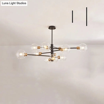 Contemporary Sputnik Chandelier - Glass Living Room Ceiling Light Fixture+