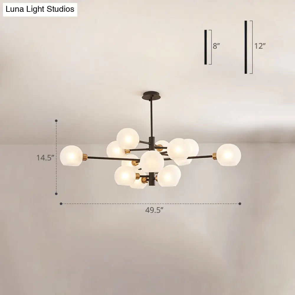 Contemporary Sputnik Chandelier - Glass Living Room Ceiling Light Fixture+