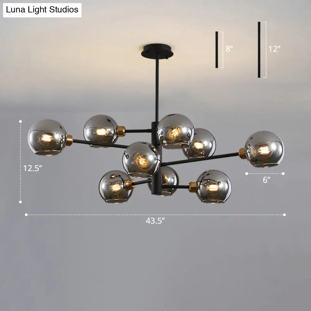 Contemporary Sputnik Chandelier - Glass Living Room Ceiling Light Fixture+